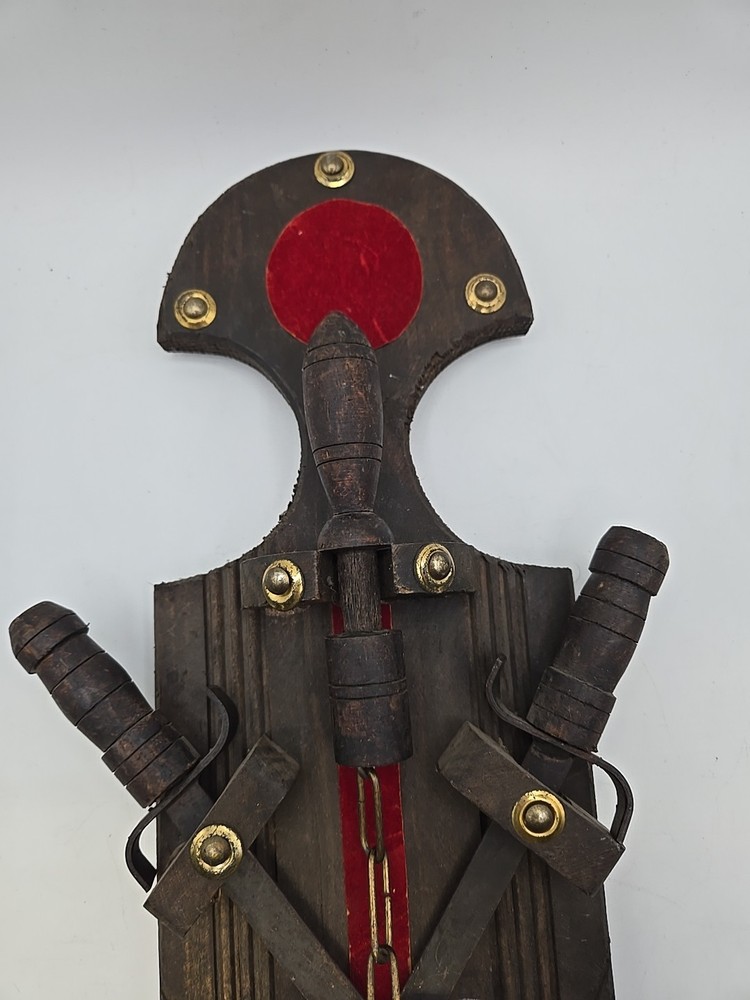 Vintage Sword And Mace Wall Plaque Display