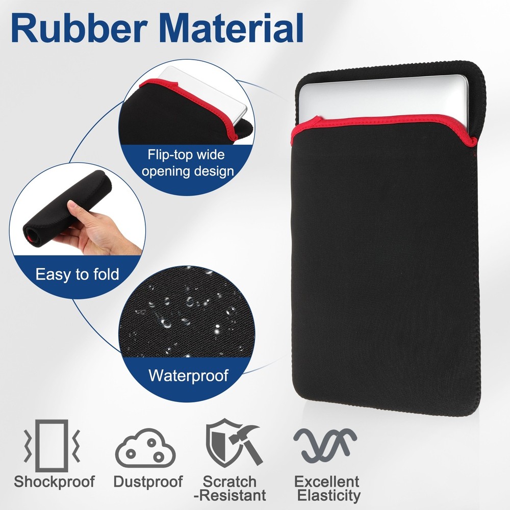 2pcs Laptop Case Computer Sleeve Universal for 17.3" Notebook Red-Black