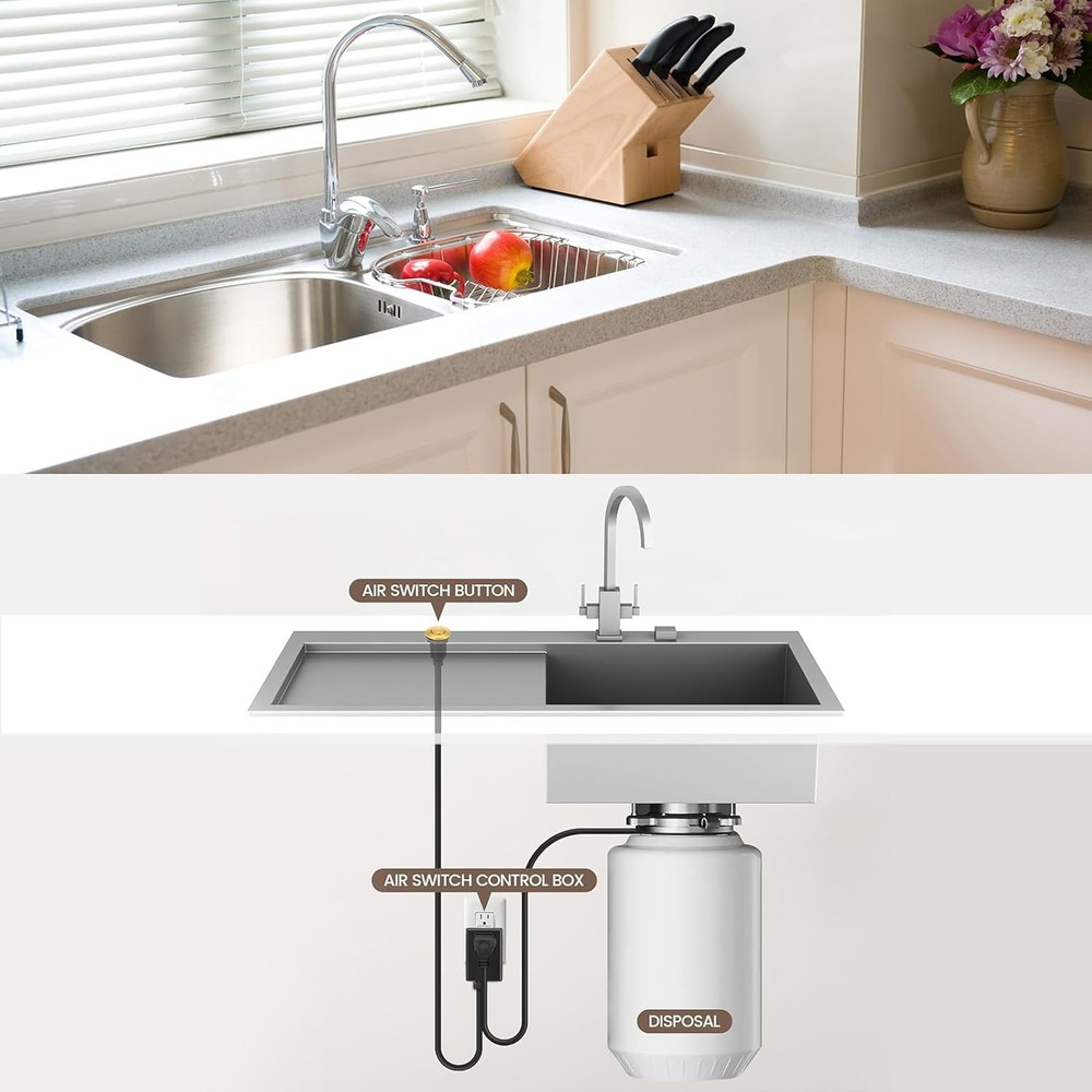 Garbage Disposal Air Switch Kit Wireless Sink Top Garbage Disposal Button Stainl