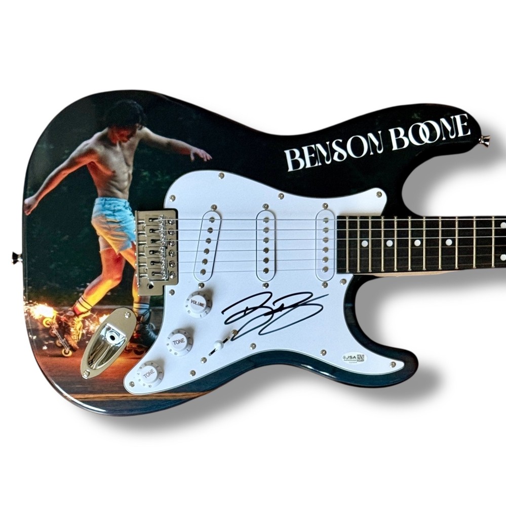 Benson Boone Signed Guitar Custom Graphics JSA COA Mystical Magical