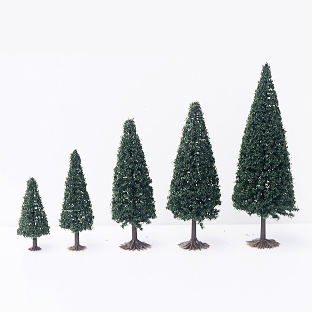 40pcs Model Pine Trees Deep Green Christmas Village HO Scale Railway Layout