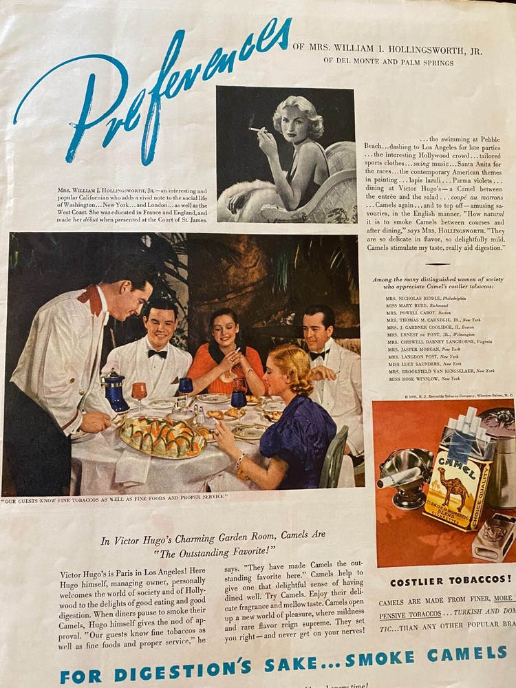 Camel Cigarettes, Full Page Vintage Large Format Print Ad, a