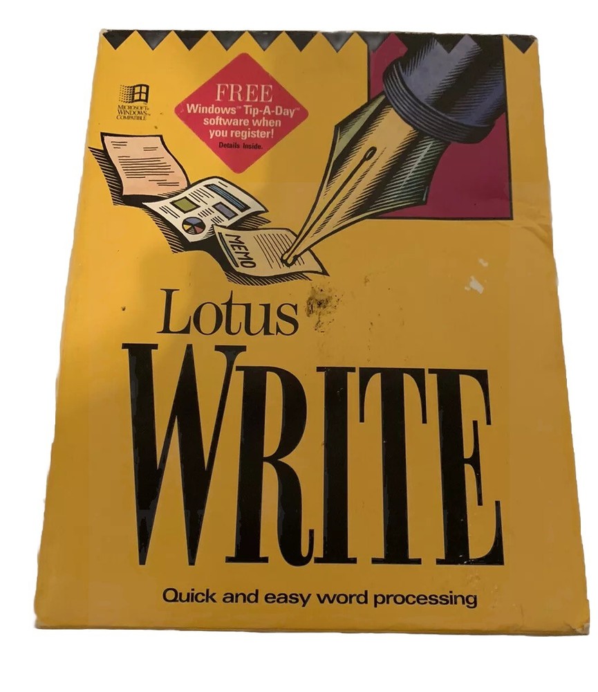 Vintage Lotus Write H D Disk 2.0 Processing Program IBM PC 3.5 New Open Box 1988