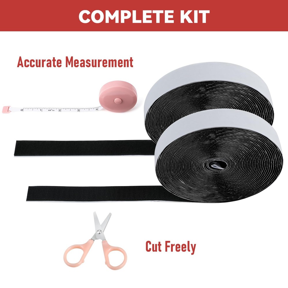 32Ft *1 Inch Hook and Loop Tape with Adhesive Back, Heavy Duty Double Sided A...