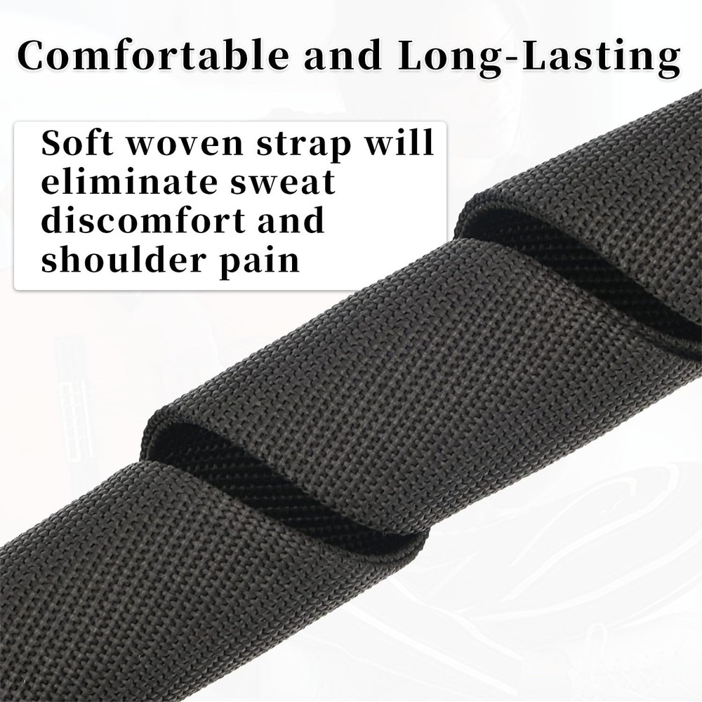 Adjustable Guitar Strap 3 Pick Holders 6 Picks Easy Install Black Acoustic Kit