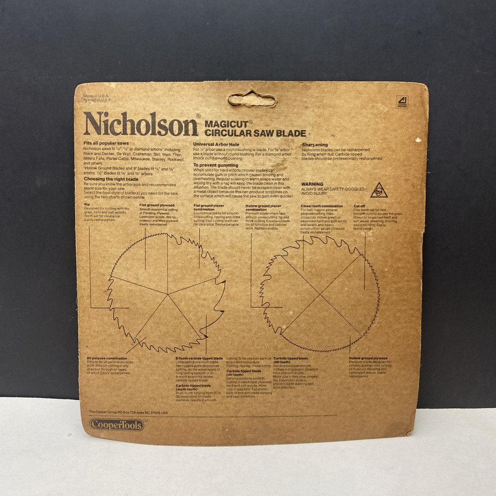 Nicholson Cutoff Magicut 7”, COMBINED SHIP $1