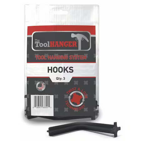 Toolhanger 5003 Hook Hanger, Black, 10 Lb. Capacity, Pk3