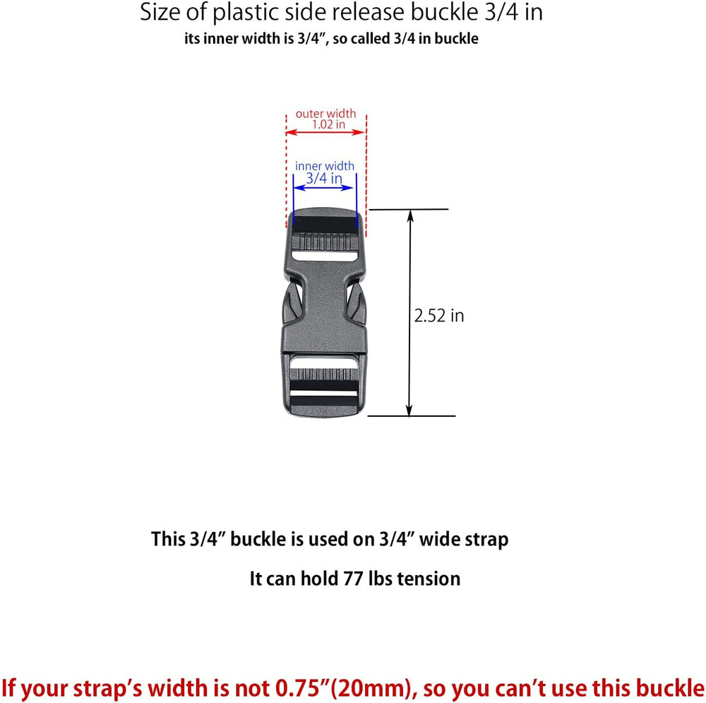 Quick Side Release Buckles,Heavy Duty Plastic Snap Buckle Clasps Backpack Clips