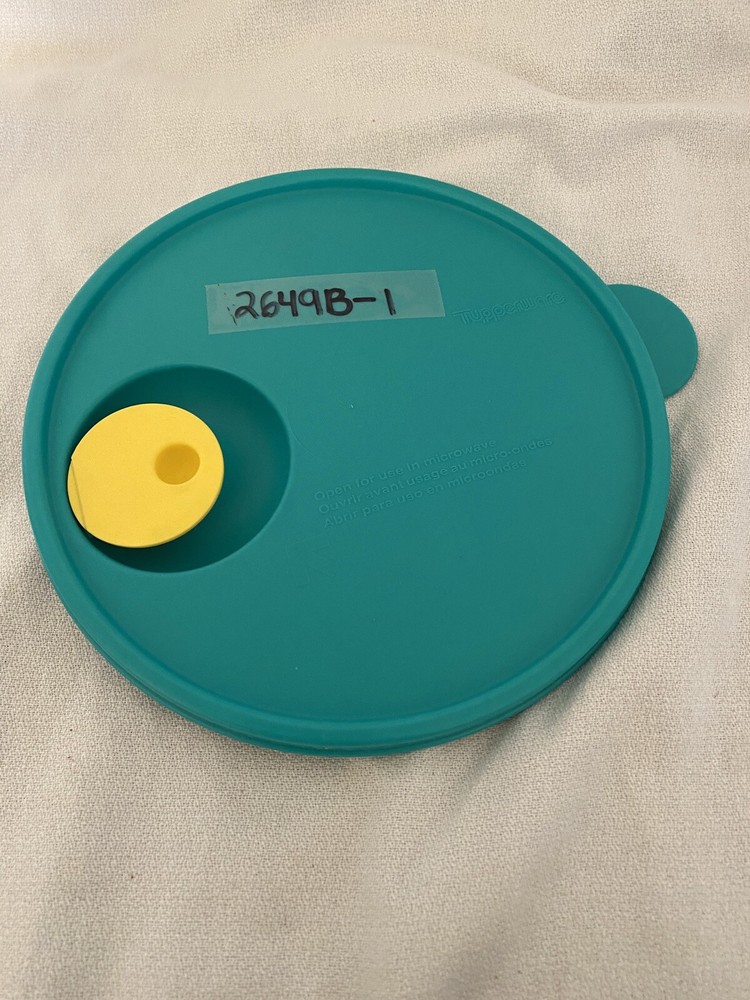 Tupperware Replacement Lid Only #2 Crystalwave Green W/Yellow Vent Cap #2649b-1