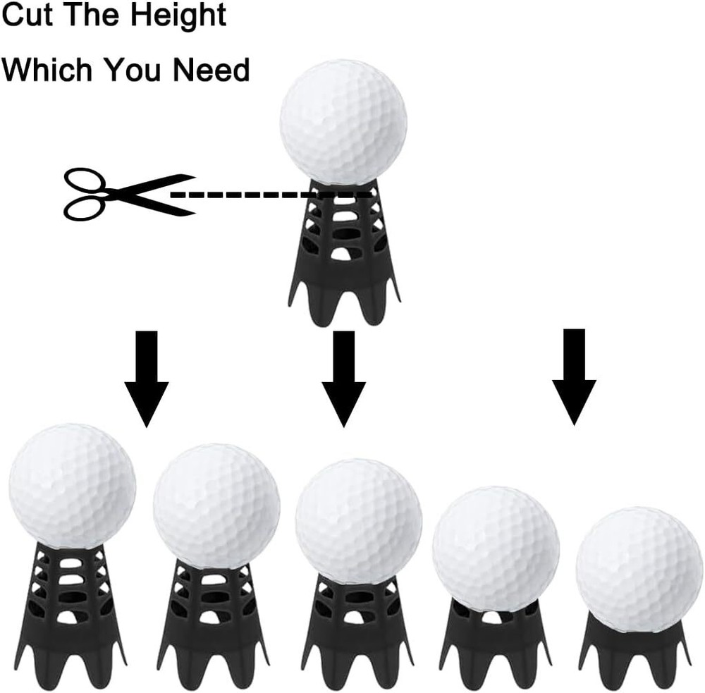 Golf Simulator Tees, Indoor Tees for Simulator, Plastic Practice Black