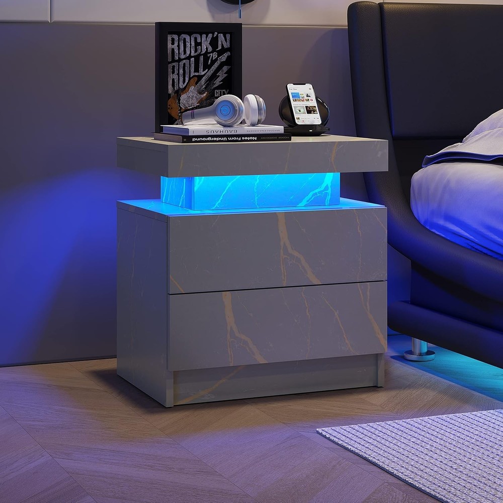 LED Nightstands, Bedside Table Ders, Side Table with Changing RGB Light