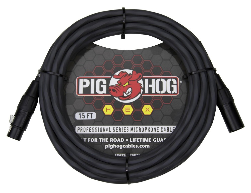 PHMH15GR Hex Series Mic Cable, Grey 15ft