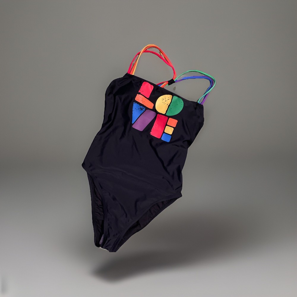 Rainbow Love one piece bathing suit Size medium