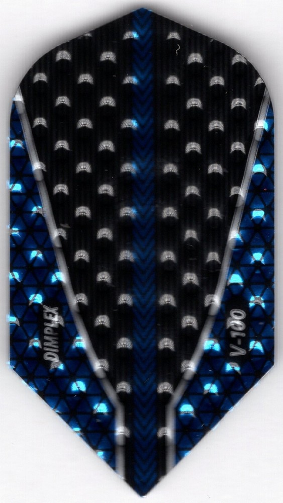 BLUE V-100 Slim Dimplex Dart Flights: 3 per set