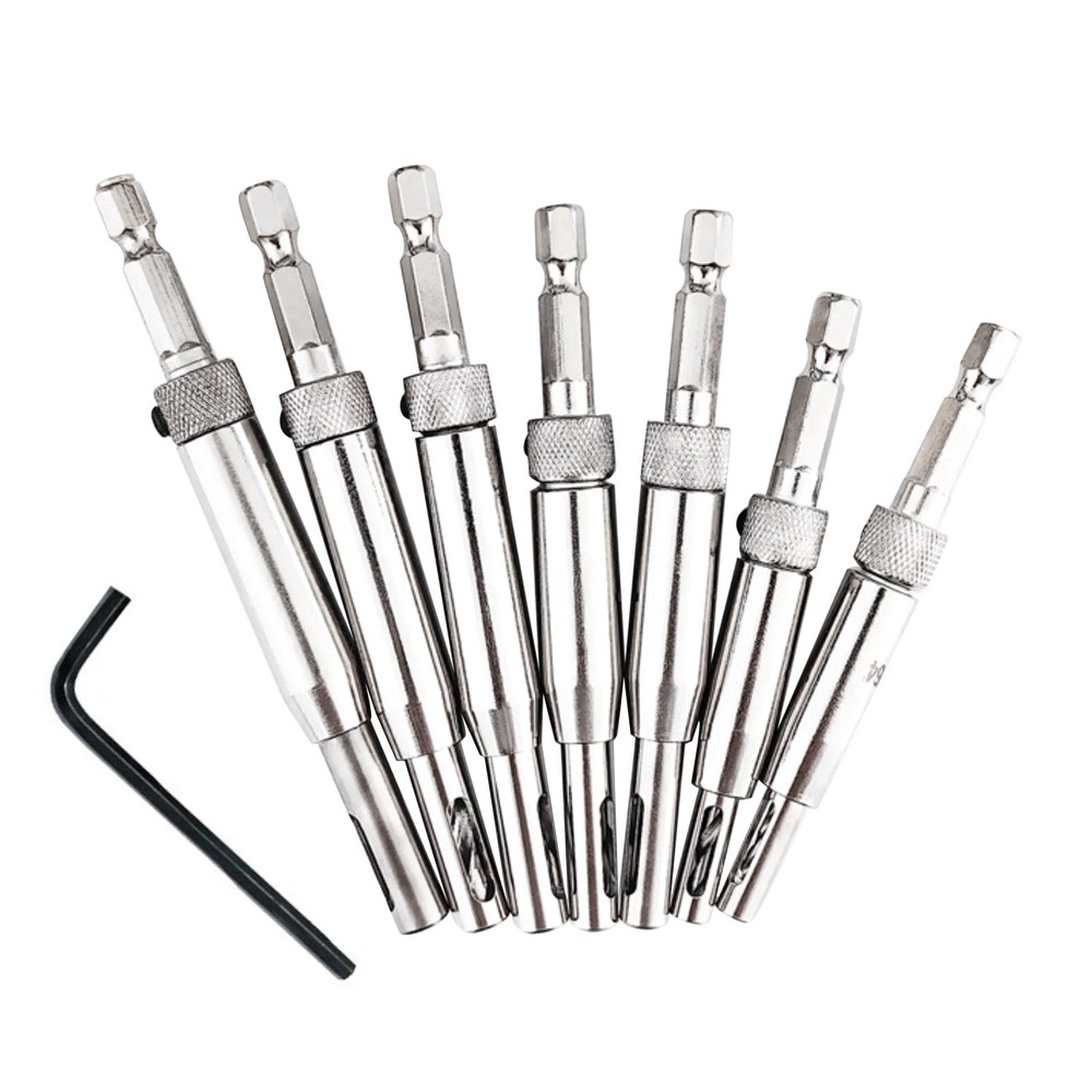 5mm, 13/64in New Durable Self Centering Hinge Hardware Drill Bit Set Kit