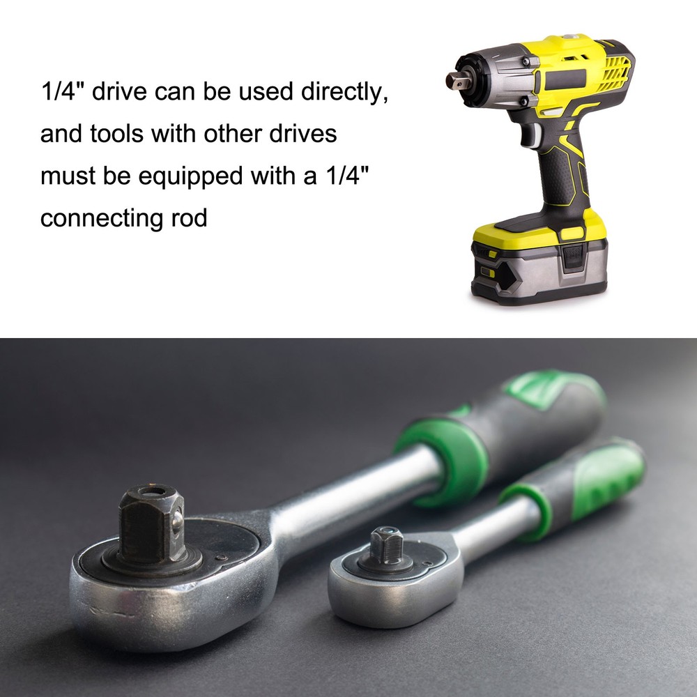 5pcs FD7 Slotted Bit Socket 1/4" Square Drive Extension Impact Bit, Black