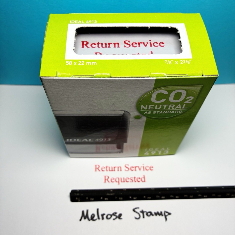 Return Service Requested Rubber Stamp Red Ink Self Inking Ideal 4913