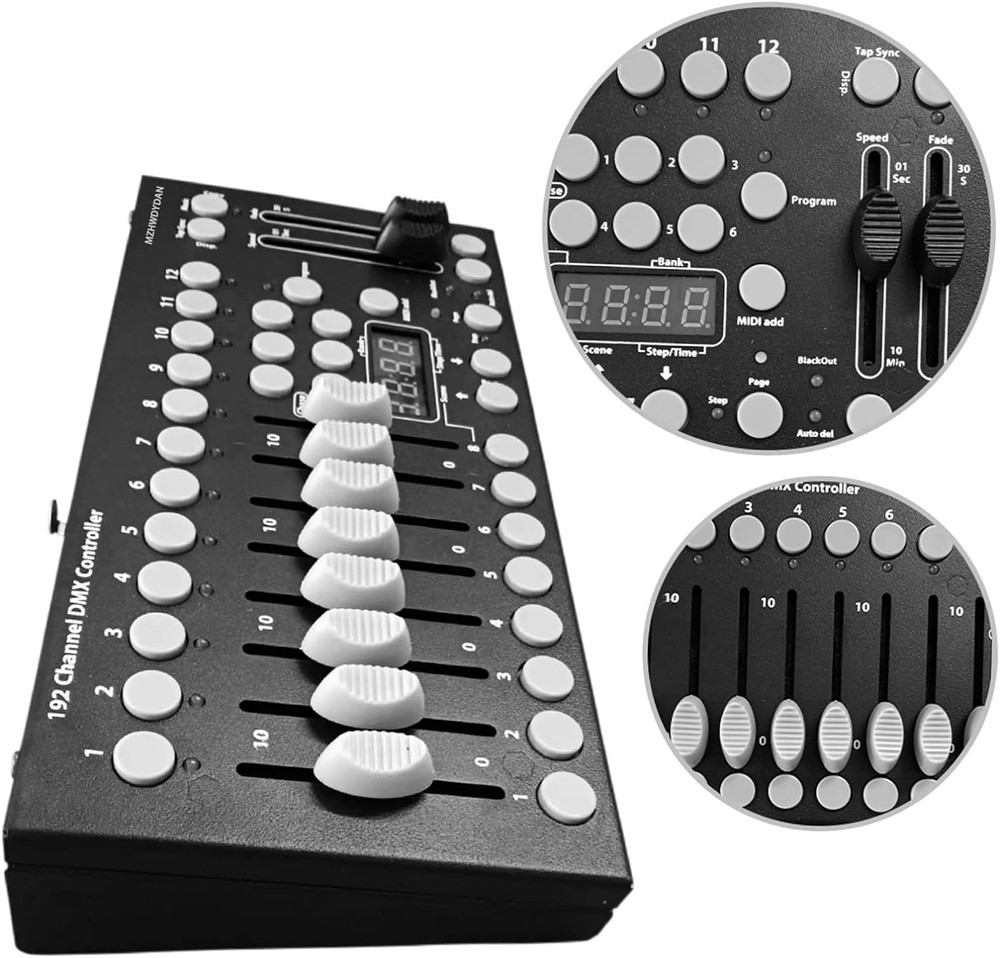 DMX Controller, DMX192 Console Mini DJ Light Controller Lighting Mixer Board Con