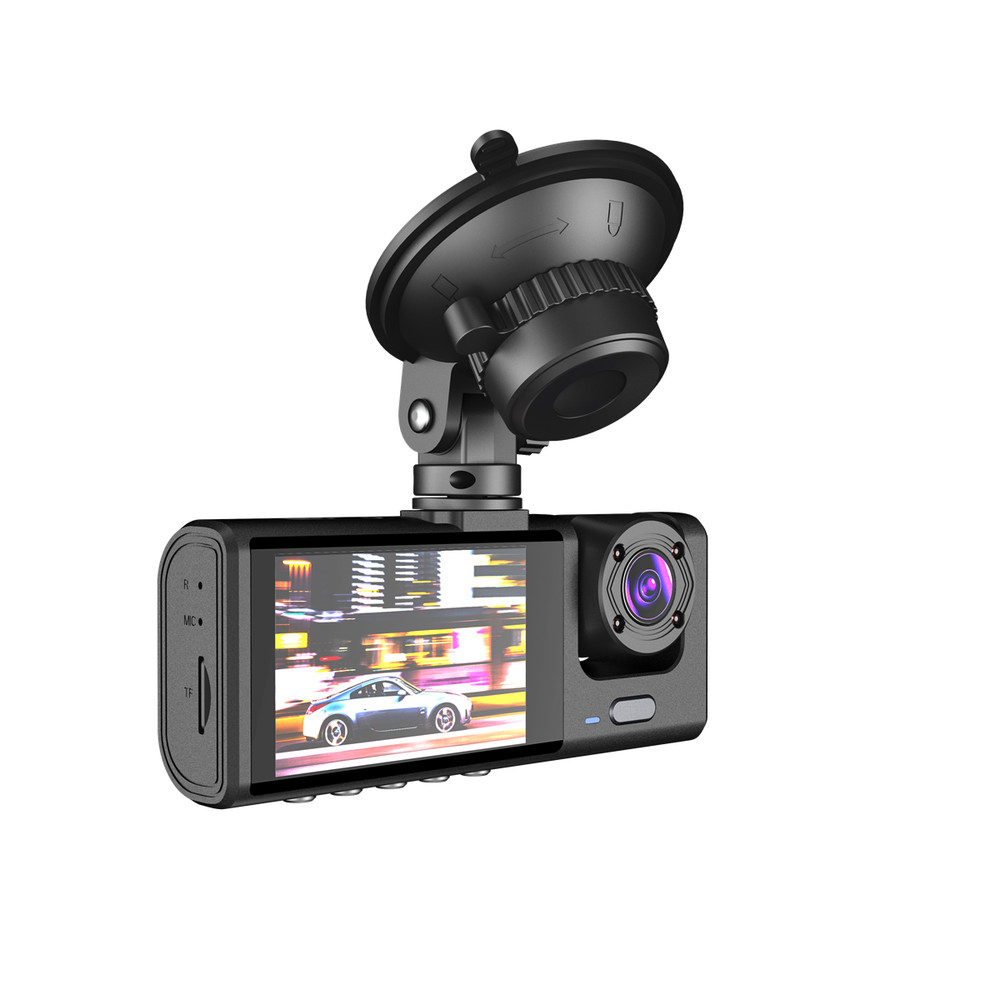 Front Rear Inside DVR Dash Cam with Night Vision & Loop Recording