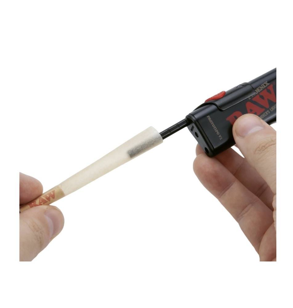 Raw Black XXL rolling Table Tray Adjustable Height + Raw Phoenix Extendo Lighter