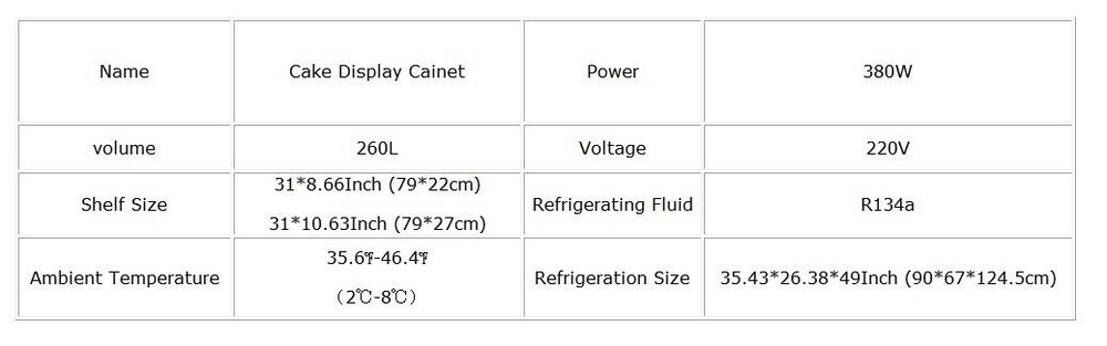Refrigerator Display Case Cake Showcase Cooling Display Case 220V 260L(210146)