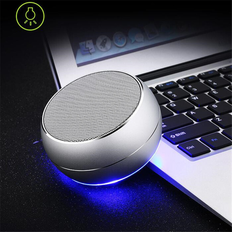 BT632 Mini Brushed Metal Bluetooth Speaker with Reflective LED Light