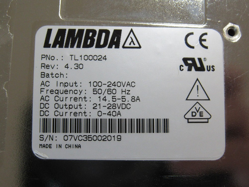 Lambda TL100024 Power Supply Input 240VAC 40A Frequency 50/60 Hz Rack Mount NEW