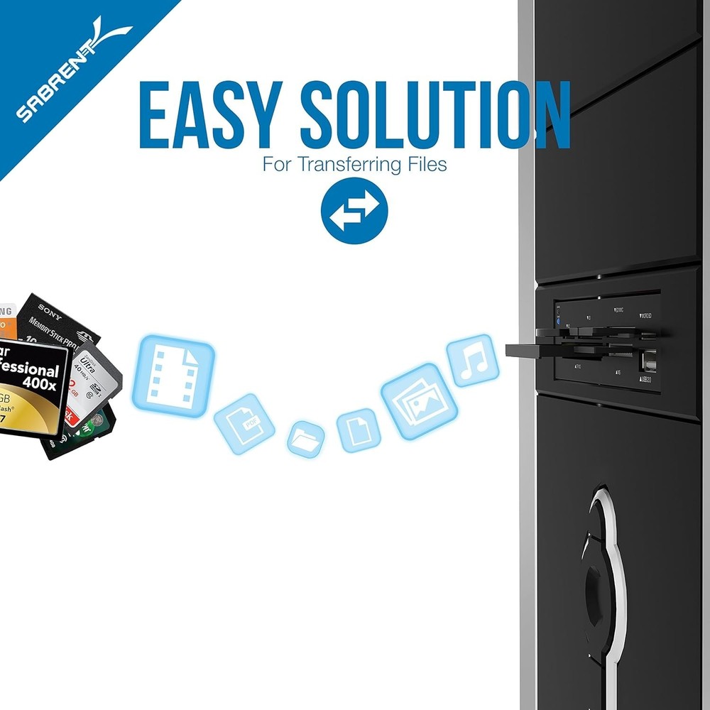 74-in-1 Internal Card Reader with USB for SD, Micro SD, CF, MS - High-Speed T...