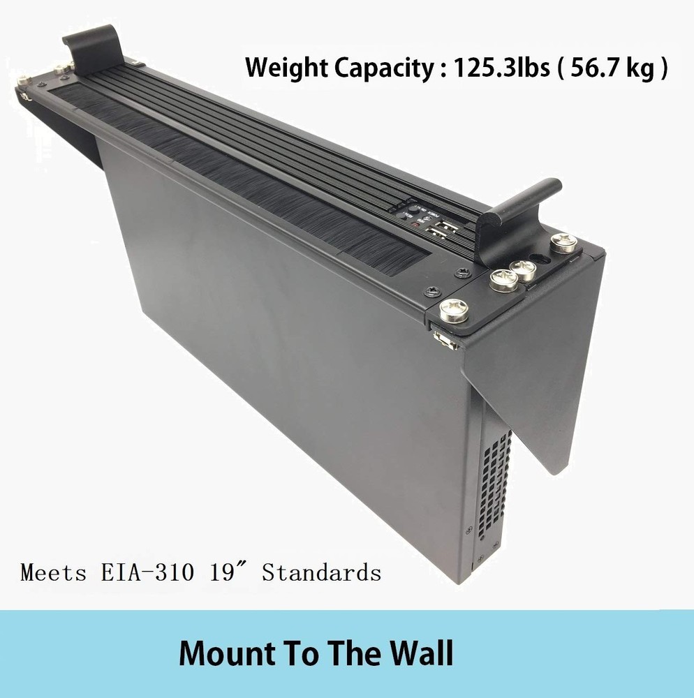 Jingchengmei 1U Disassembled Rack Mount Cable Management Brush Panel, Black