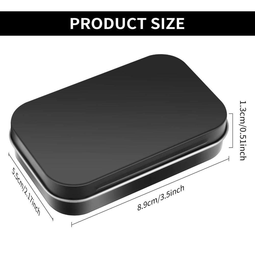 Ouligay Black Metal Rectangular Empty Hinged 3.5 x 2.17 x 0.5 inches,
