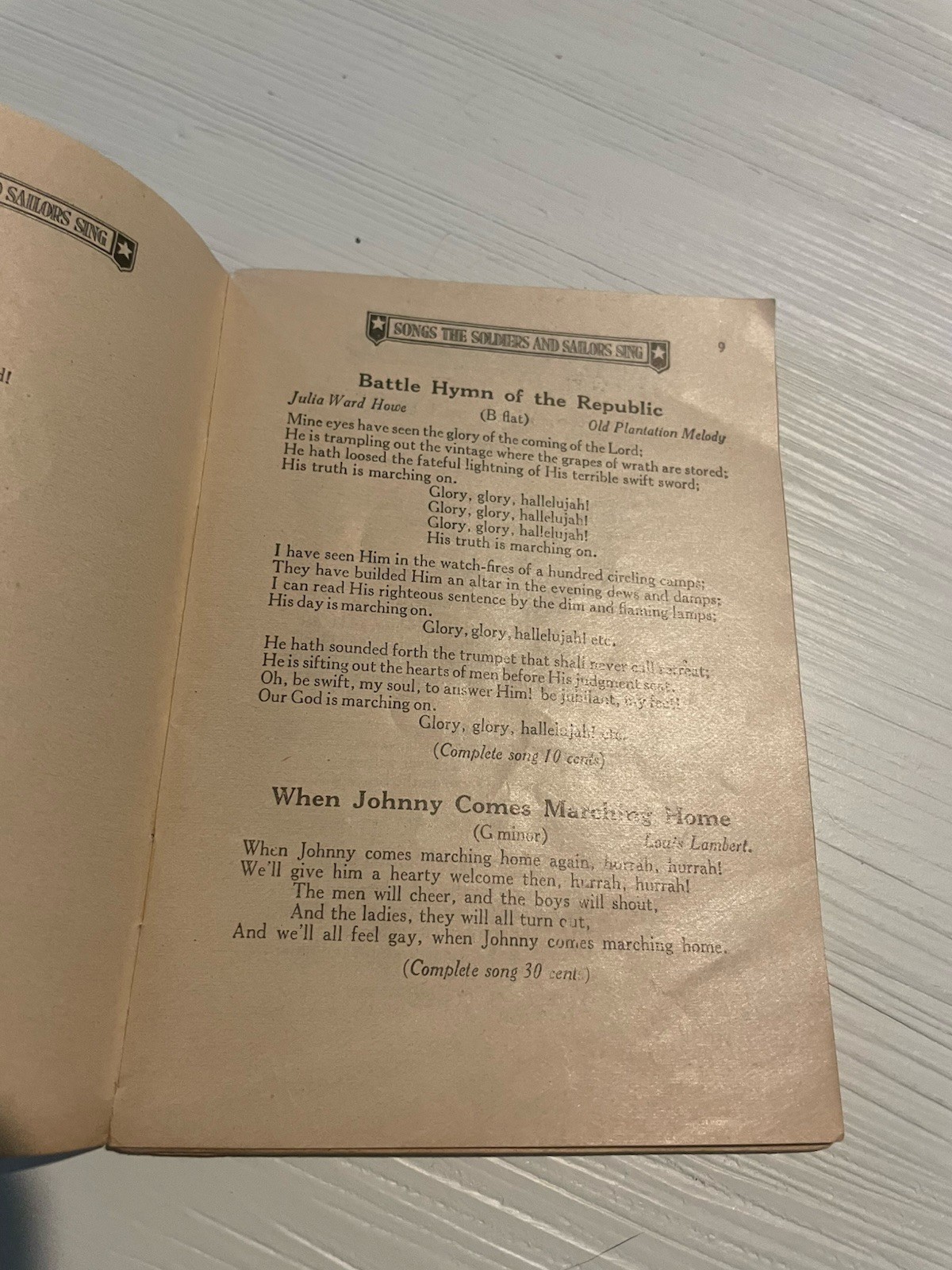 1918 Songs The Soldiers and Sailors Sing World War 1