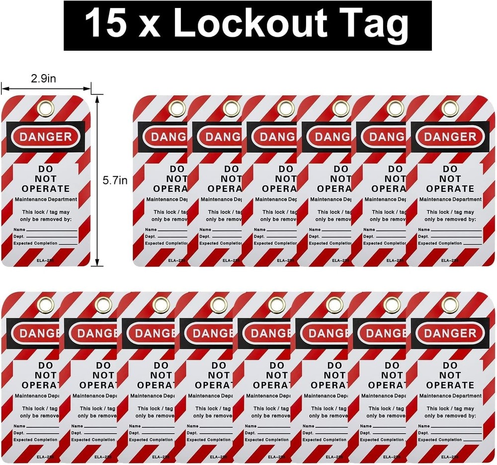 Complete Lockout Tagout Kit - 3 Padlocks, Hasps & Tags for Workplace Safety