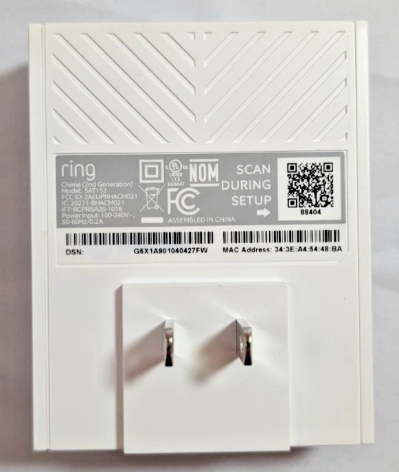 Ring Chime 2nd Generation Plug In Chime for Ring Devices/Alarm System 5F67E9