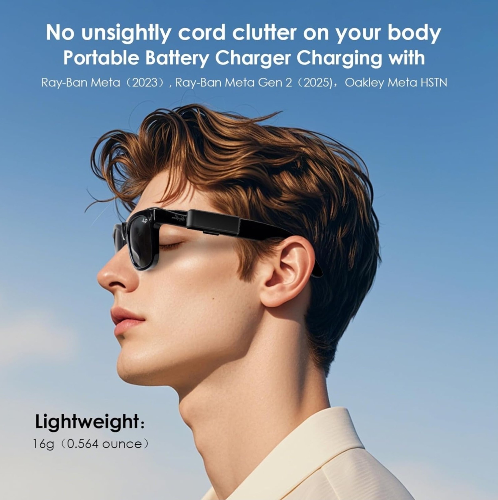 Battery Pack Charger for RayBan Meta Gen 2, RayBan Meta Gen 1, Wayfarer/Skyle...