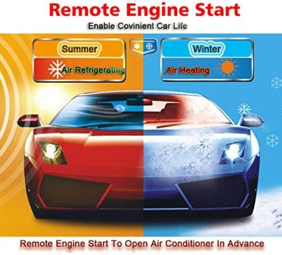 Car Alarm System with Remote Start & Push to Start Ignition Kit Engine Button