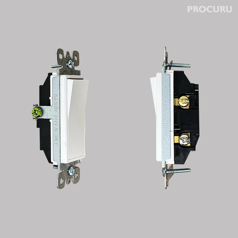 20pack Decorator Paddle Rocker Light Switch Single Pole 3wire Grounding 15a 12