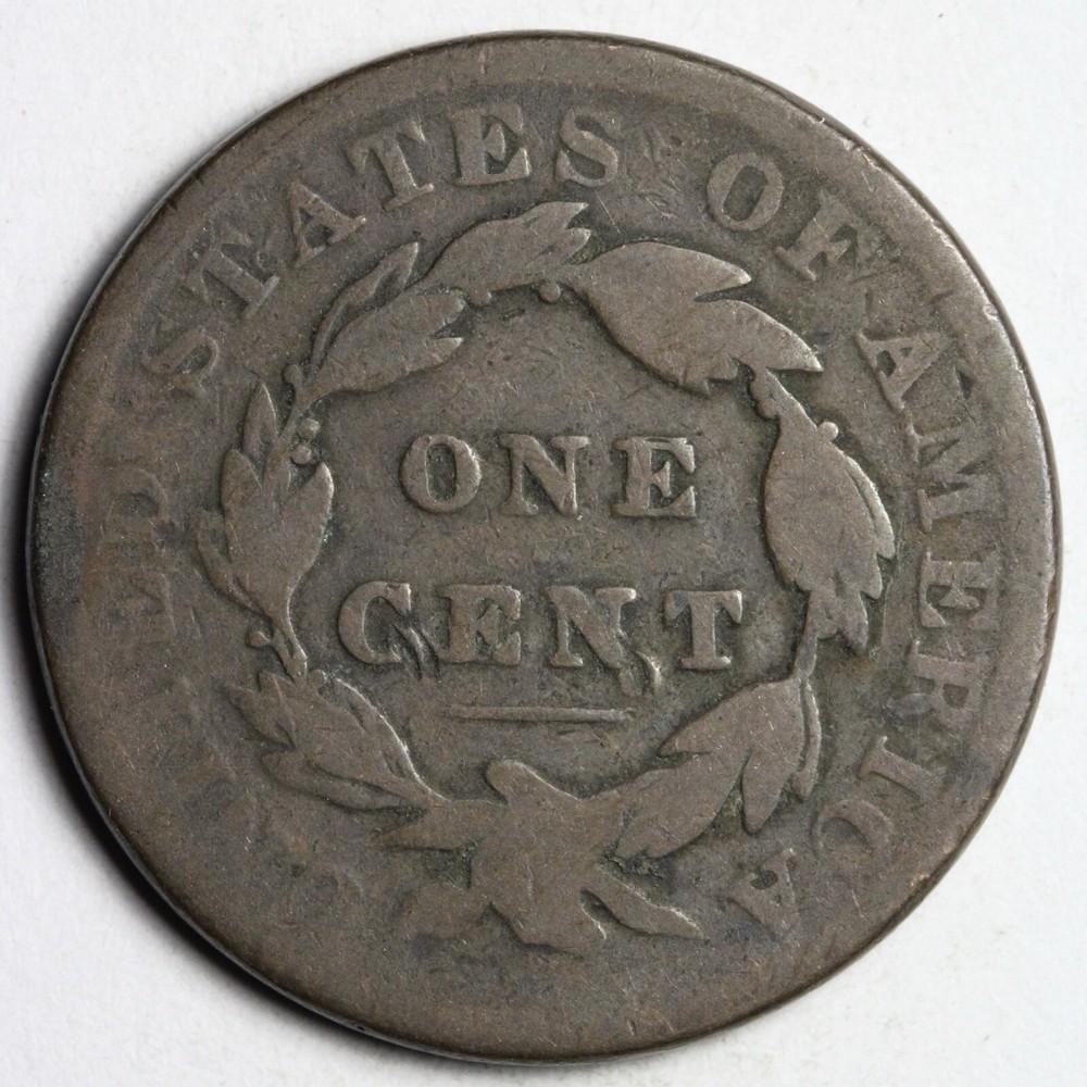 1833 Coronet Head Large Cent CHOICE VG E128 VUCZ