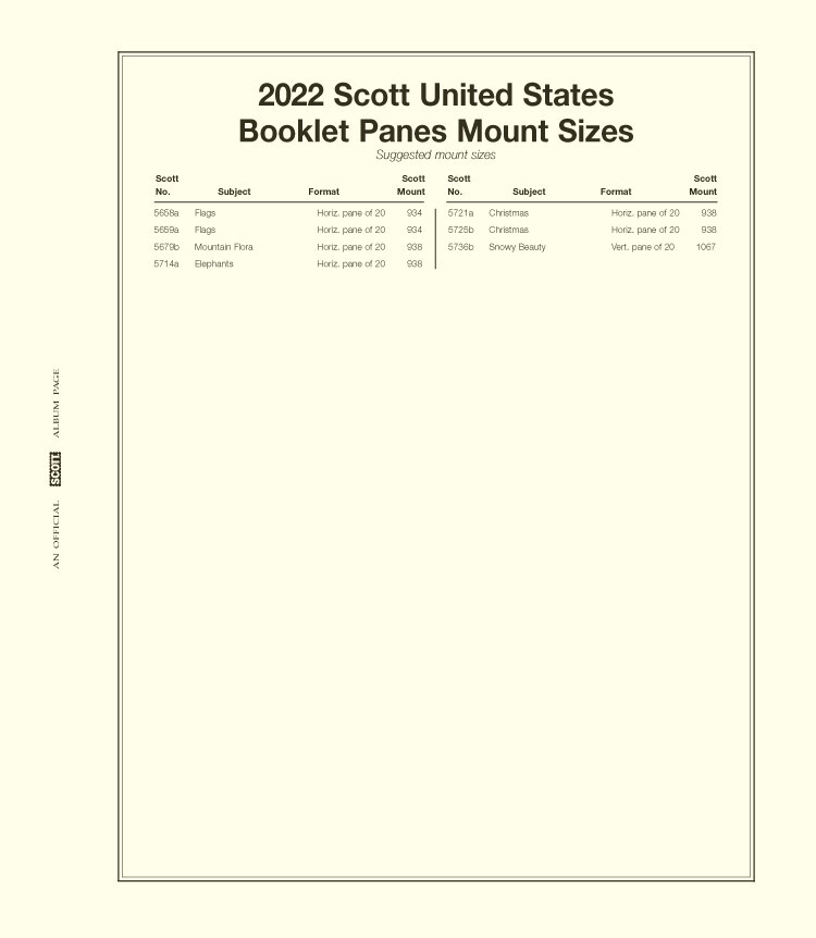 2022 Scott Stamp Album Supplement Pages US Booklet Panes New #84 Free Postage US