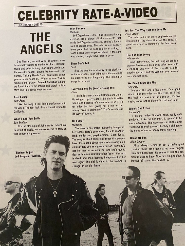 The Angels, Full Page Vintage Clipping