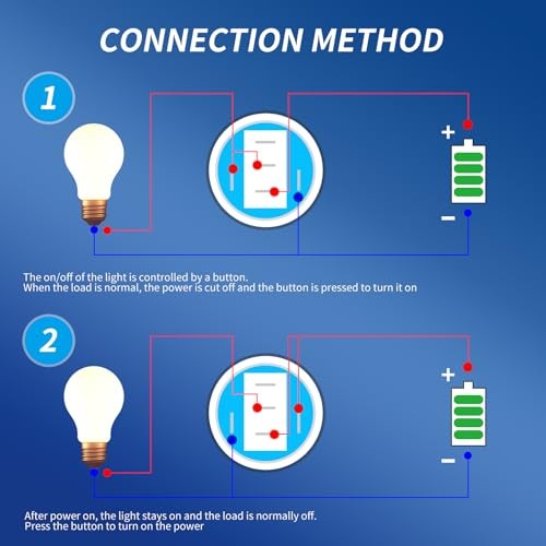 5PCS 19mm High Head Latching Push Button Switch 12V DC On Off 5pcs Blue 19mm