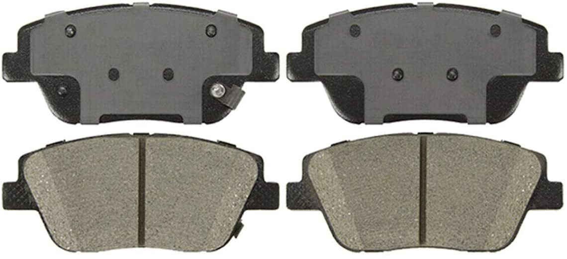 Front & Rear Ceramic Brake Pads w/Hardware for 2011-2015 Sonata Optima