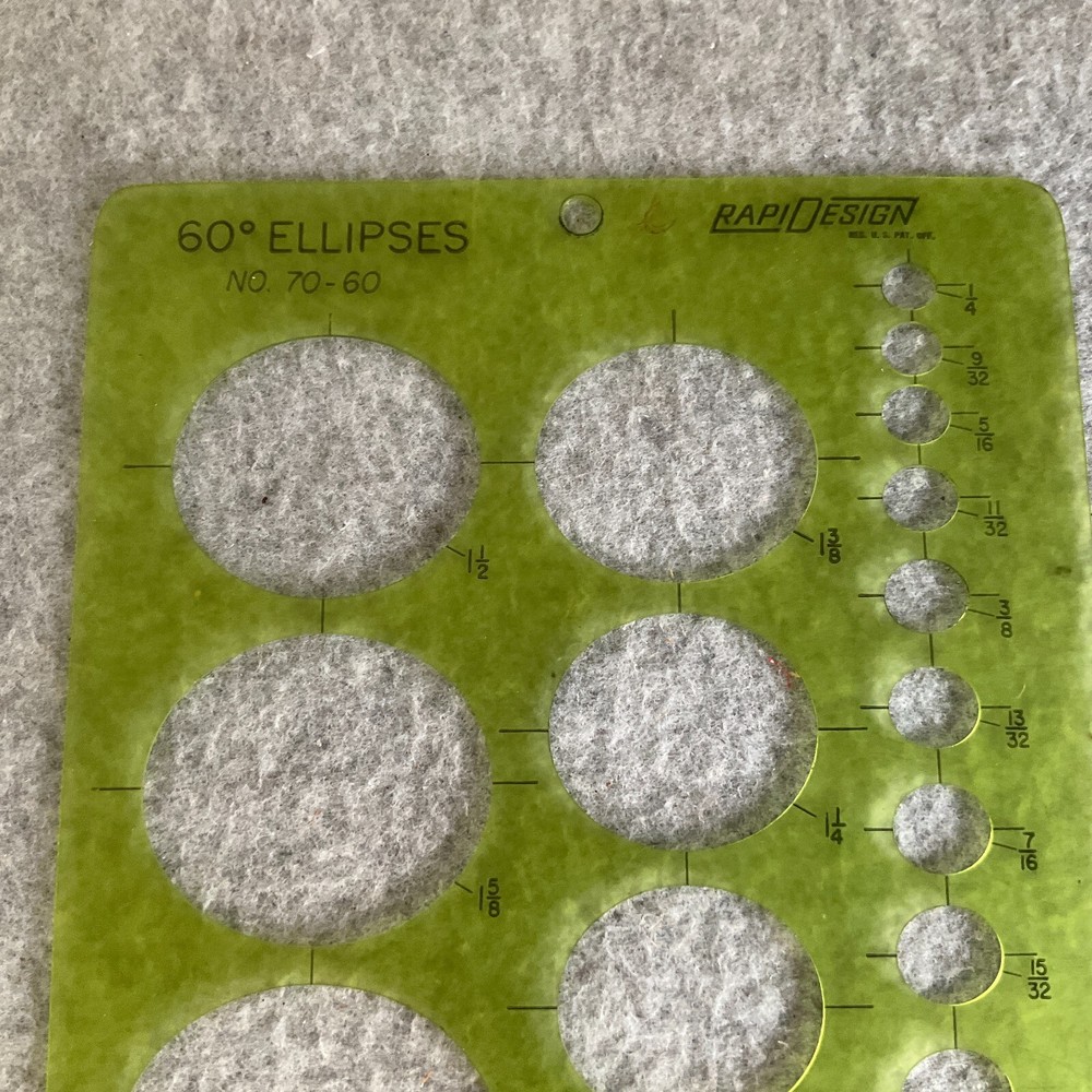 Lot/8 Vtg Drafting Templates RapiDesign Large Circles Lettering Guide Triangle