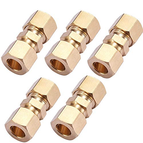 Brass Compression Tube Pipe Fitting 3/8" OD Compression x 3/8" OD Compression