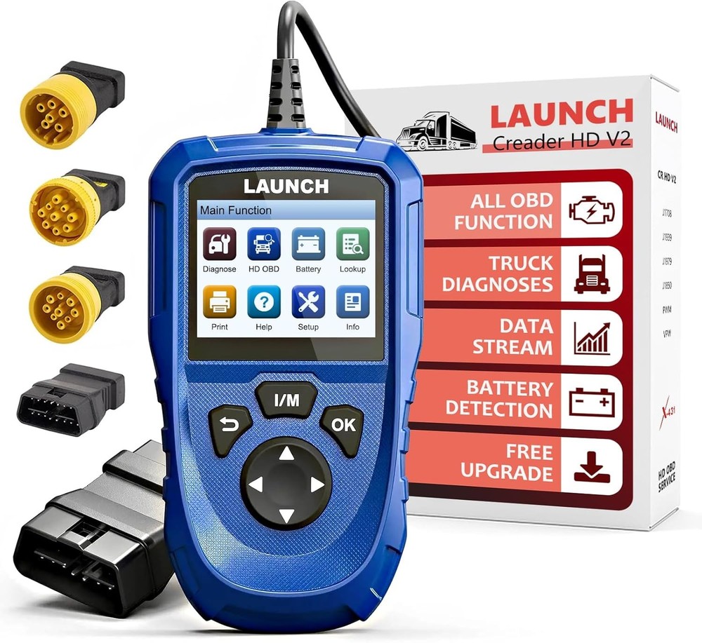 LAUNCH Creader HD V2 Heavy Duty Truck Diagnostic Scanner 2-in-1 OBD2 Code Reader