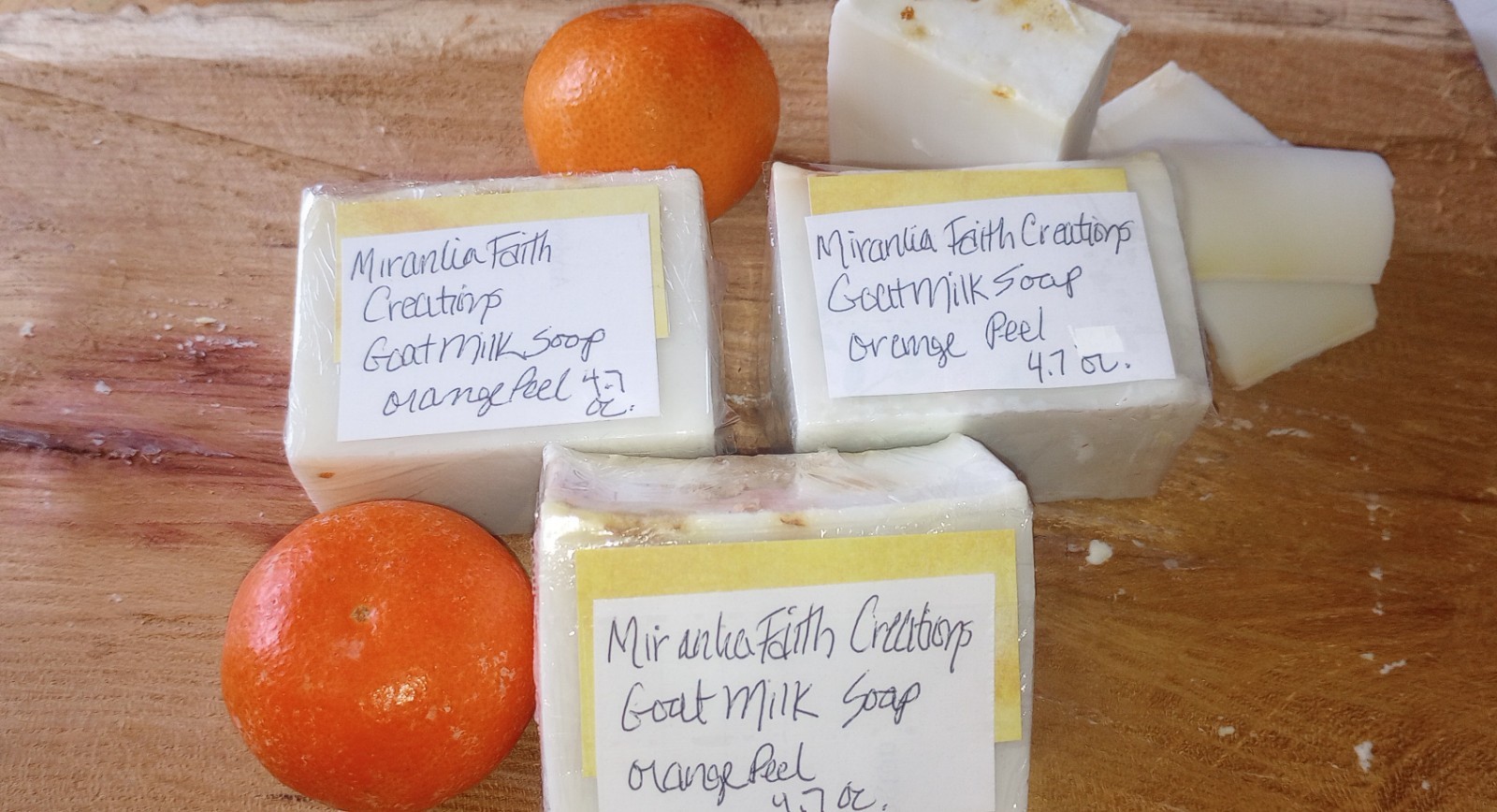 SOAP  Goat's Milk Orange Peel With Dry Orange peels Big Bar