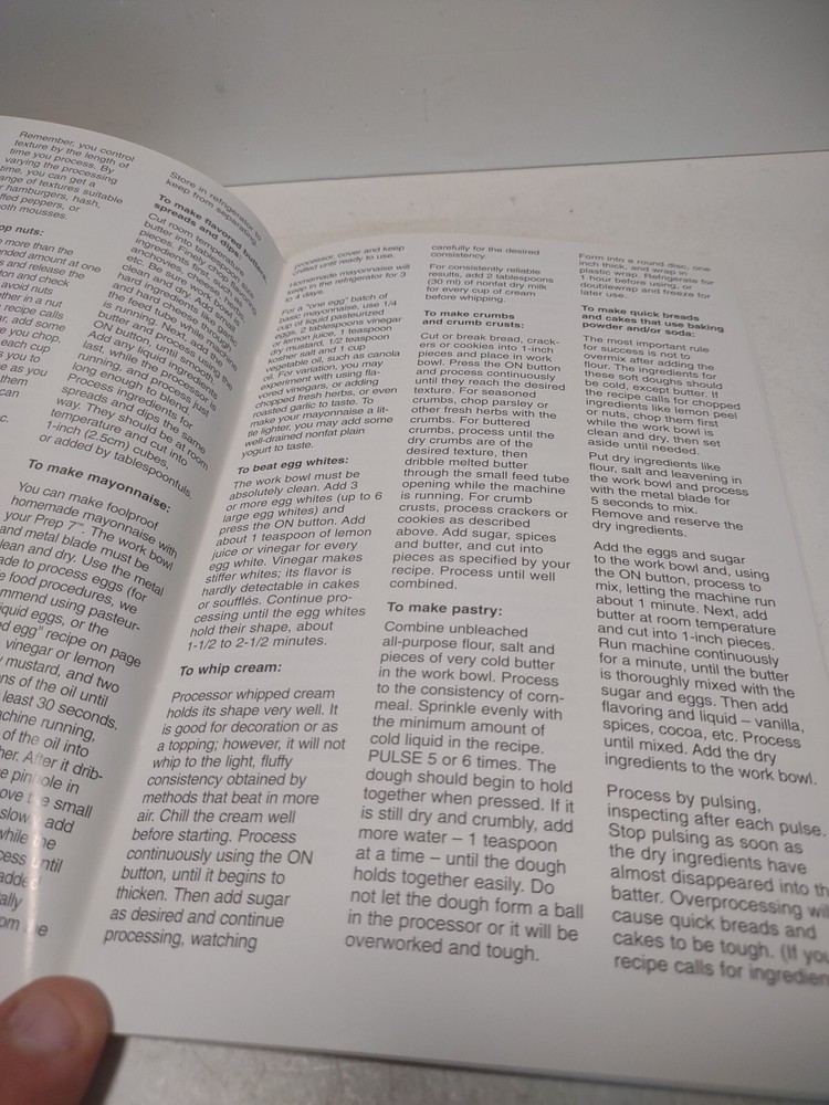 Cuisinart DLC-2007 Prep 7 Food Processor Instruction Manual Booklet Replacement