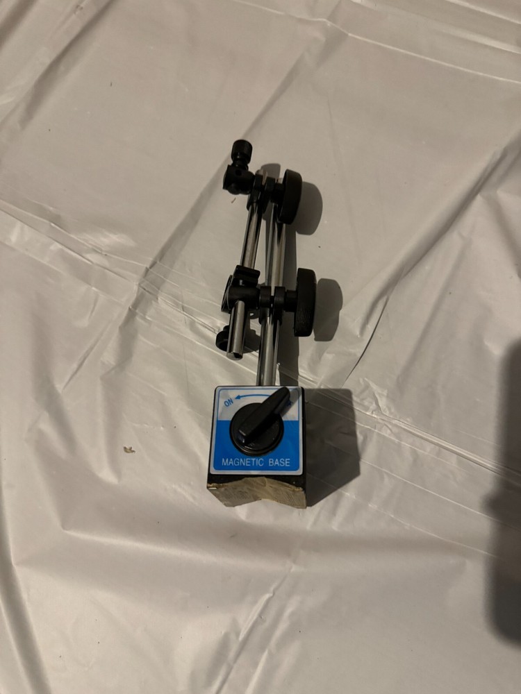 Universal Magnetic Base Holder 132lbs Force & 1" Dial Indicator White Face