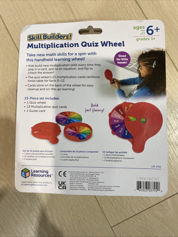 Learning Resources Skill Builders! Multiplication Quiz Wheel, Math Fidget Toy