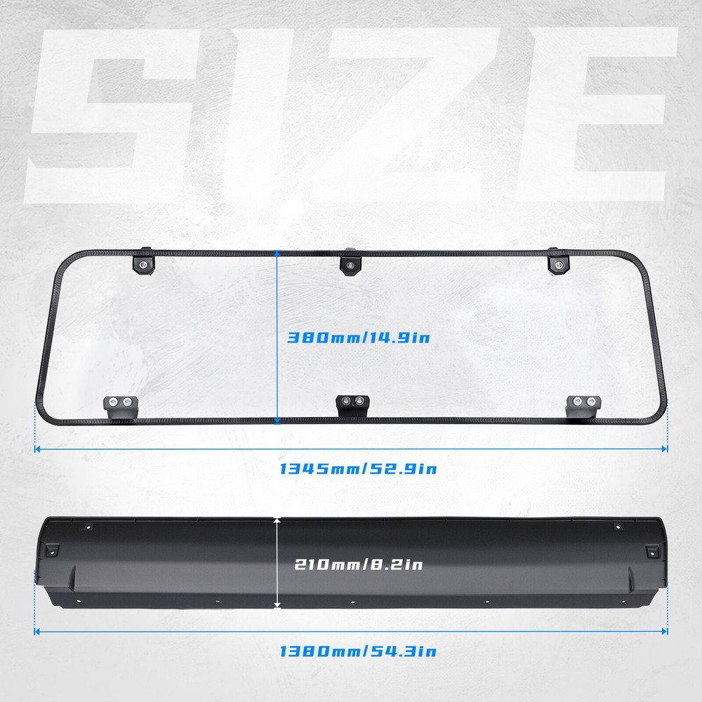 UTV Rear Windshield Windscreen Light PC For 2016-2026;Polaris General XP 1000 4