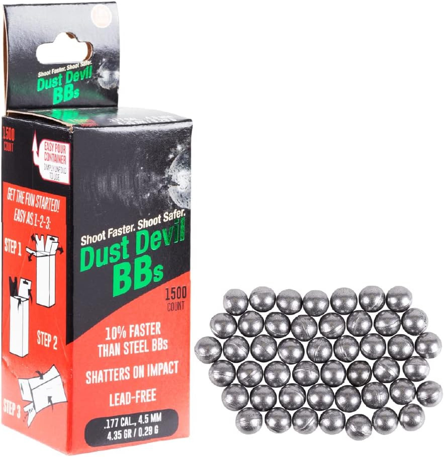 Dust Devil Mk2 Frangible BB Bullets, BB Gun Ammo, 1,500-Count